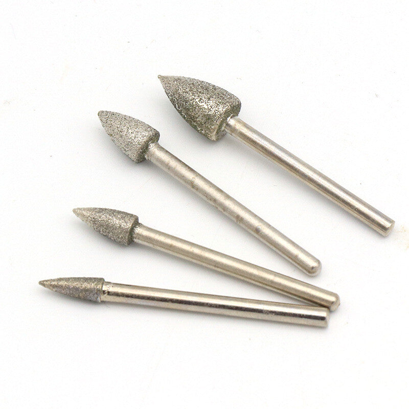 3/6mm Shank Bullet-shaped Diamond Grinding Head Diamond Mounted Points Polishing