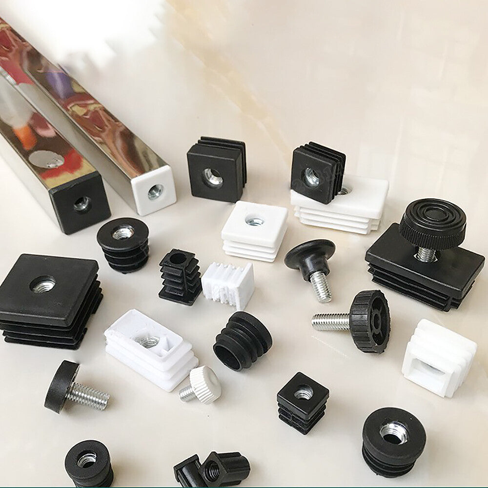 Rectangular Plugs With M6 / M8 / M10 Nut Hole Square Tube Plug Furniture Feet