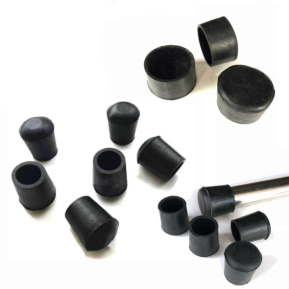 HomeDIYer Black Rubber End Caps for furniture feet and tubing protection