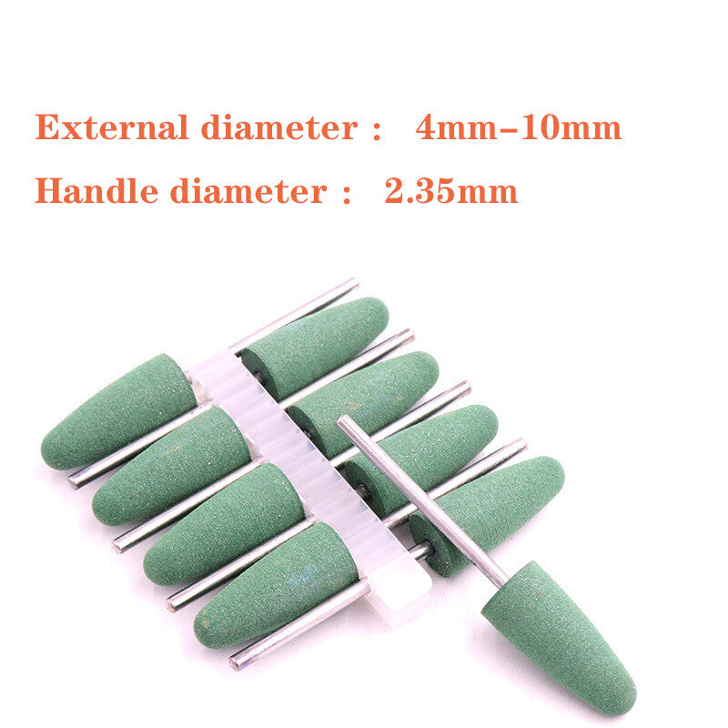 Bullet Polishing Wheel Rubber Fine Grit Buffing 4-10mm Sharp/Round 2.35mm Shank