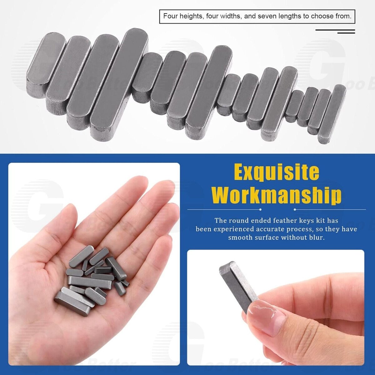 175pc Sae Keystock Bar Assortment Lock Pulleys Gears Square Key Stock Keyway Set - HomeDIYer