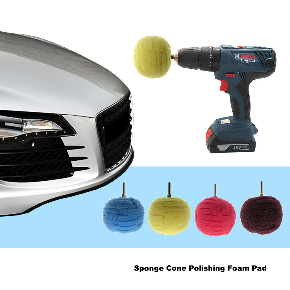 80mm Car Wheel Brush Sponge Ball Foam Buffing Pad Polishing Waxing Cleaning Tool