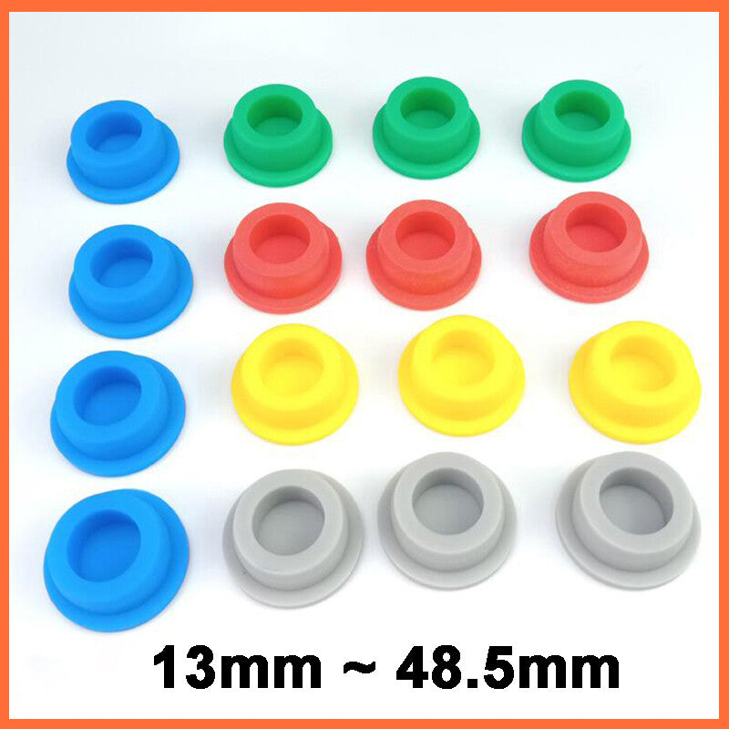 Yellow Hole Plugs Round Silicone Rubber Seal Blanking End Caps Seal Bung 13mm ~ 48.5mm
