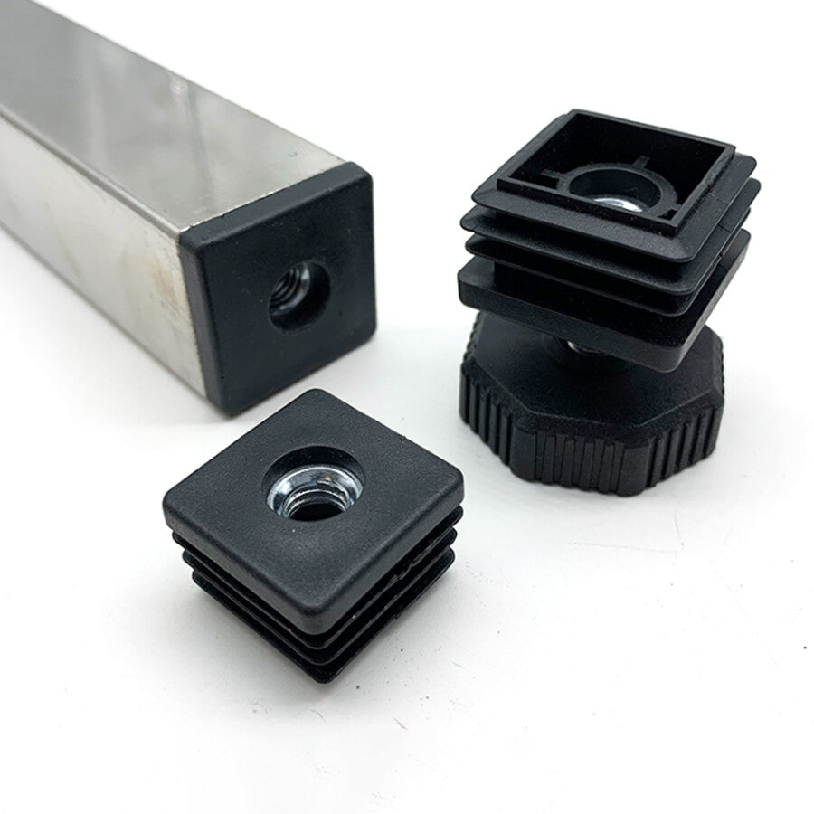 M8 Nut Plug Inserts End Cap + Adjustable Table Foot Furniture Leveling Feet 39mm