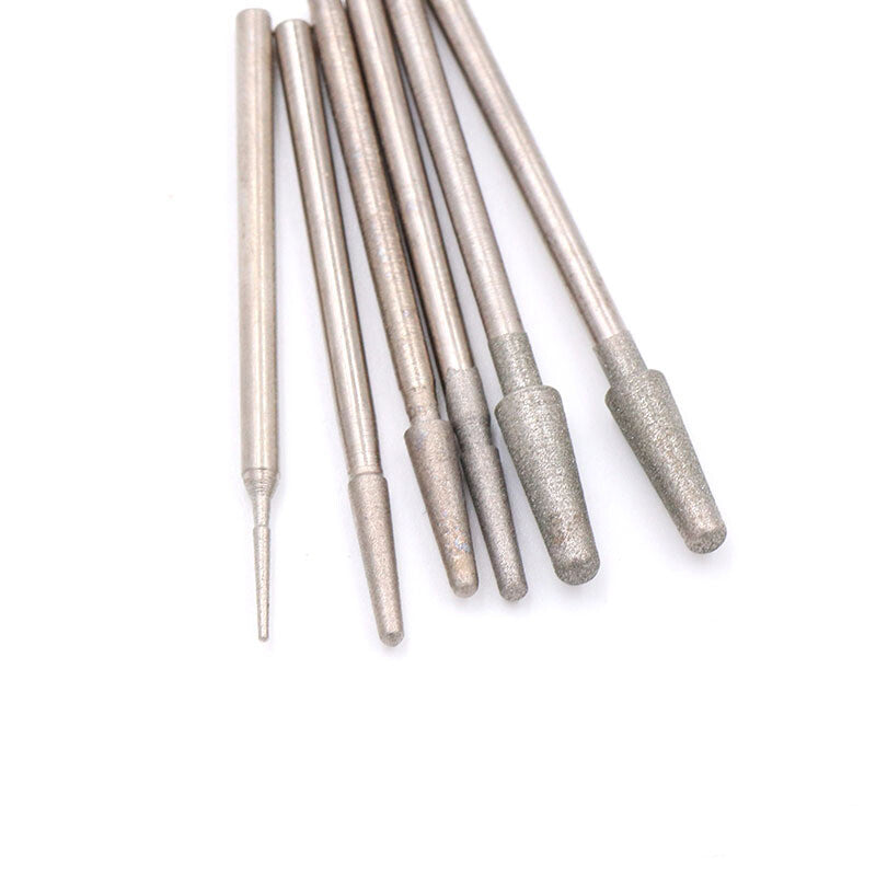 2.35mm Shank Diamond Grinding Head Jade Amber Polishing Carving 600/1200 Grit