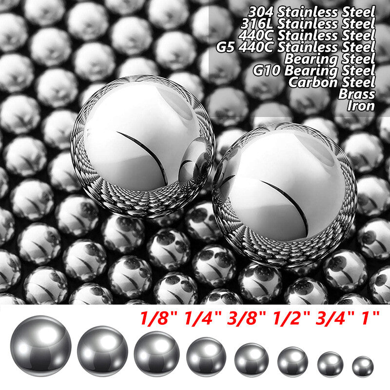 HomeDIYer Multi-Material Precision Bearing Balls in inch sizes from 1/8" to 1"