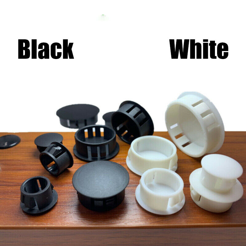 Close-up comparison of black and white end caps showing color options