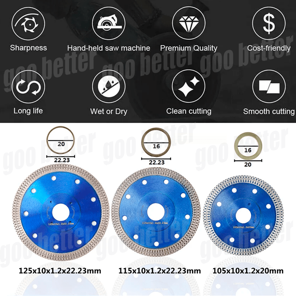 105/115/125MM Turbo Diamond Saw Blade Tile Cutting Disc 3 Size Angle Grinder - HomeDIYer