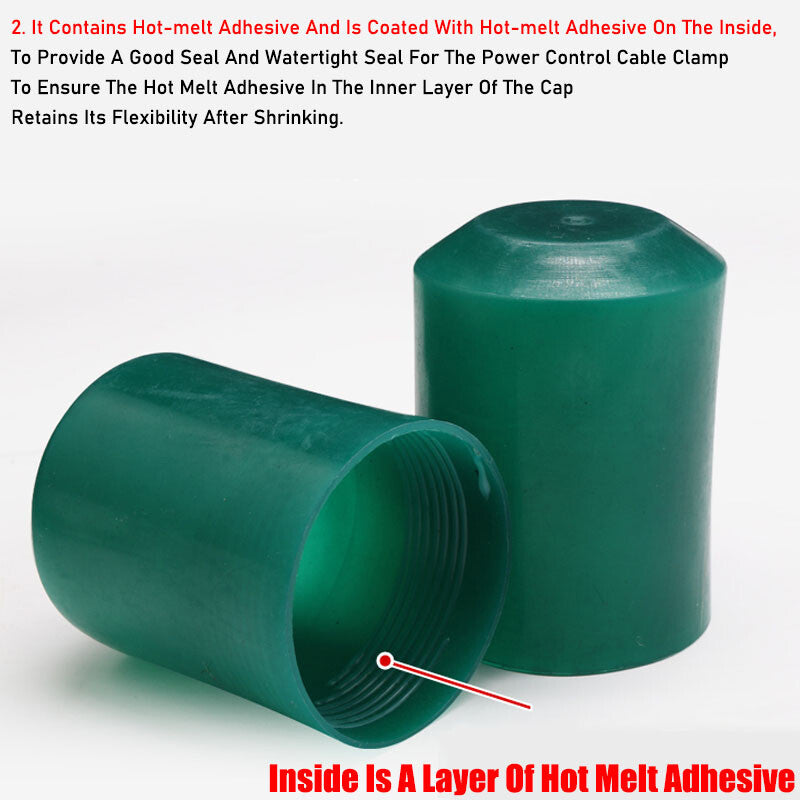 Green Heat Shrink End Caps 2:1 Ratio 10mm-102mm