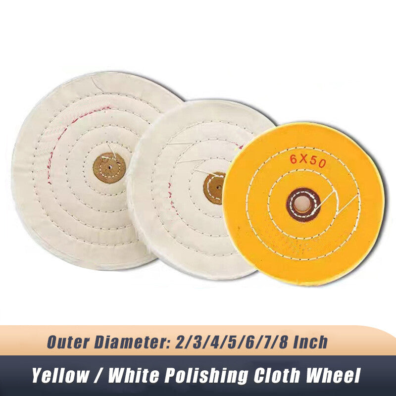 2"-8" Polishing Cloth Wheel Yellow / White Buffing Wheel Pads Jade Metal