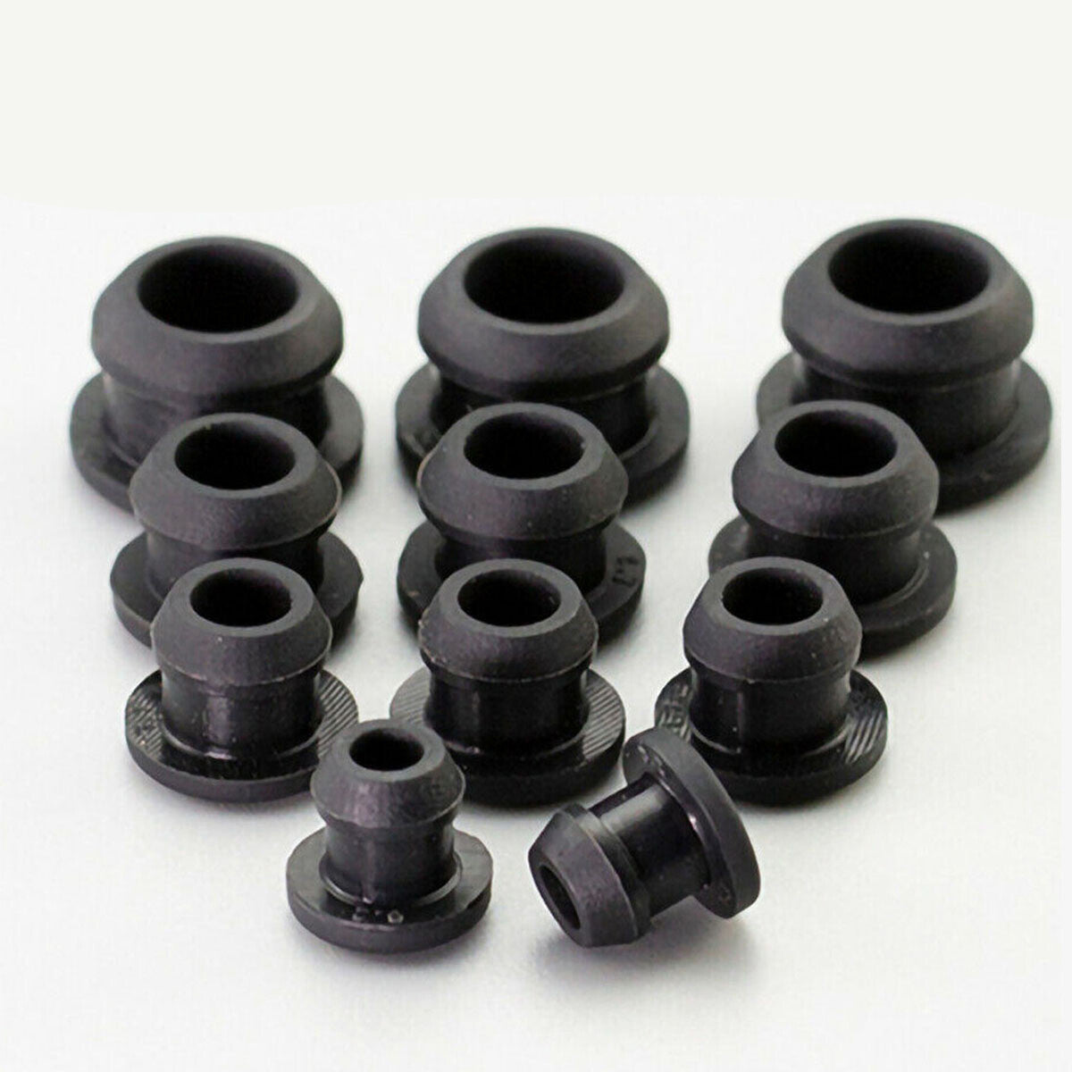 HomeDIYer Black Silicone Rubber Snap-on Hole Plugs for tube and pipe sealing