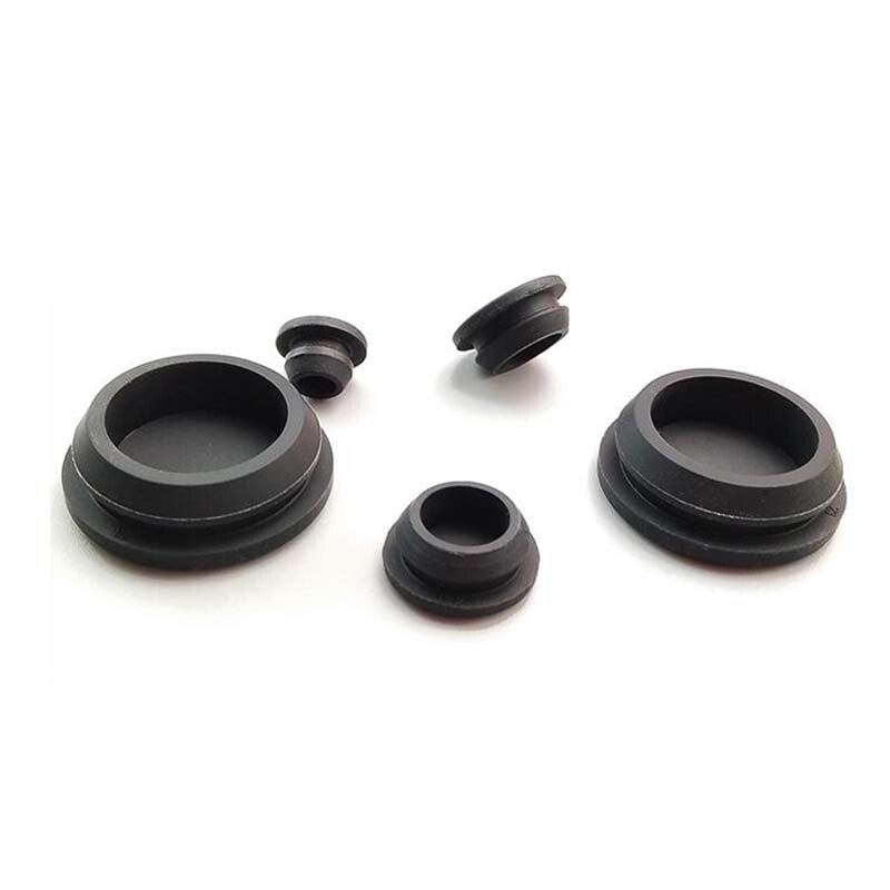 Black Snap-on Hole Plug Silicone Rubber Blanking End Caps Seal Stopper 2.5~14mm