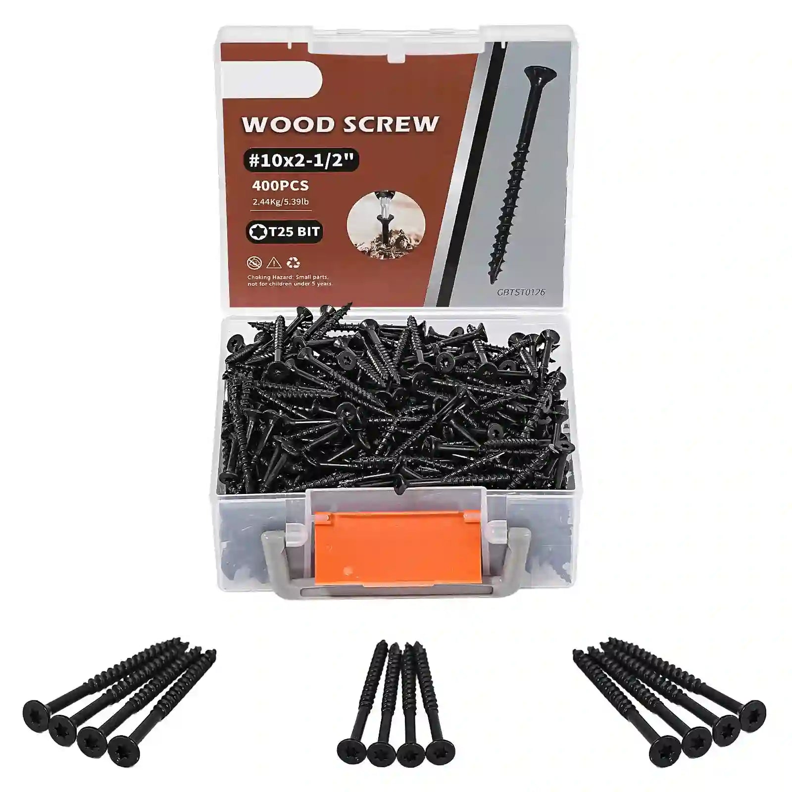 Black Exterior Deck Screws - T25 Torx Drive (Includes Bit) - HomeDIYer
