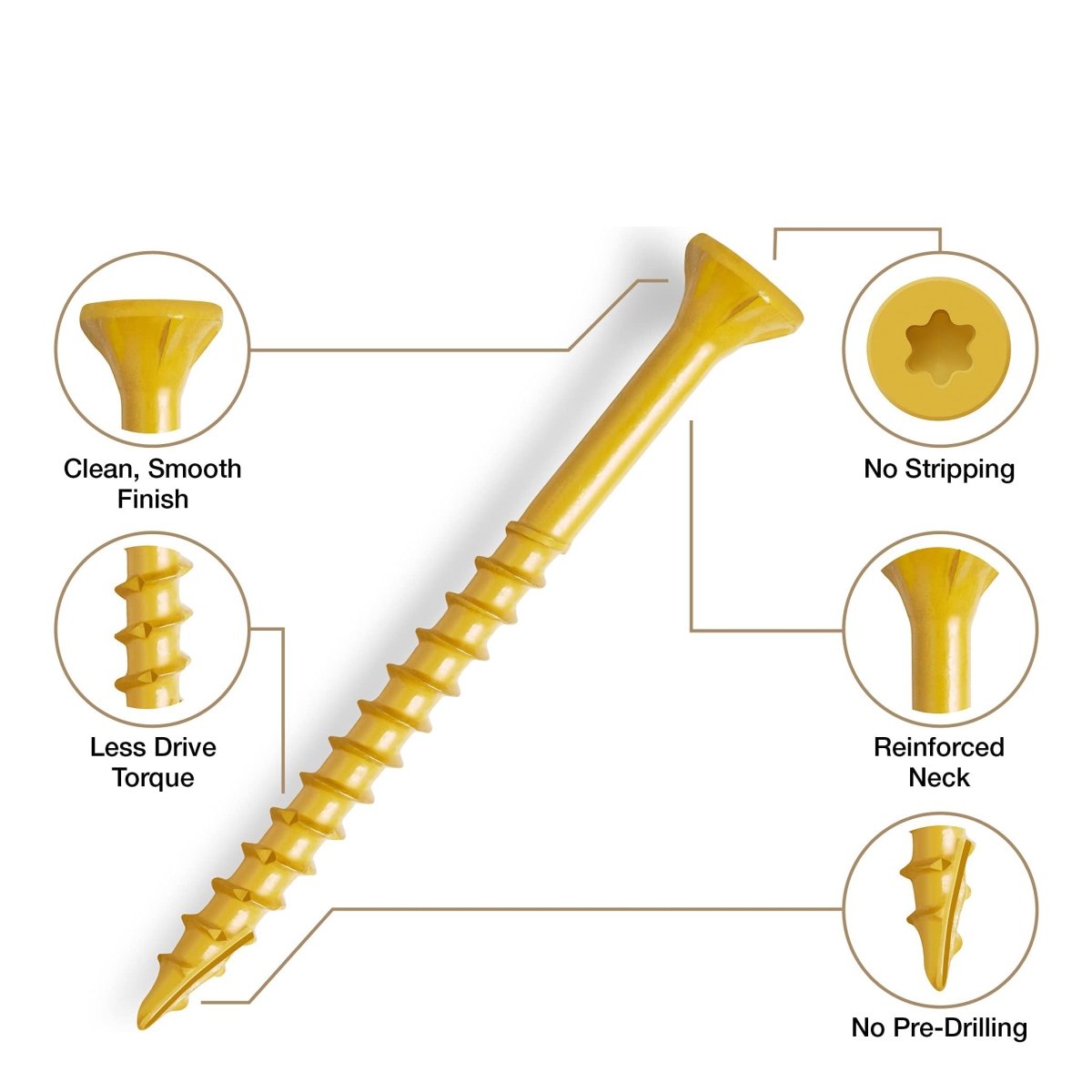 20 - 1000Pcs Deck Screws T25 Torx Self Tapping Wood Screws Exterior Deck Screws - HomeDIYer