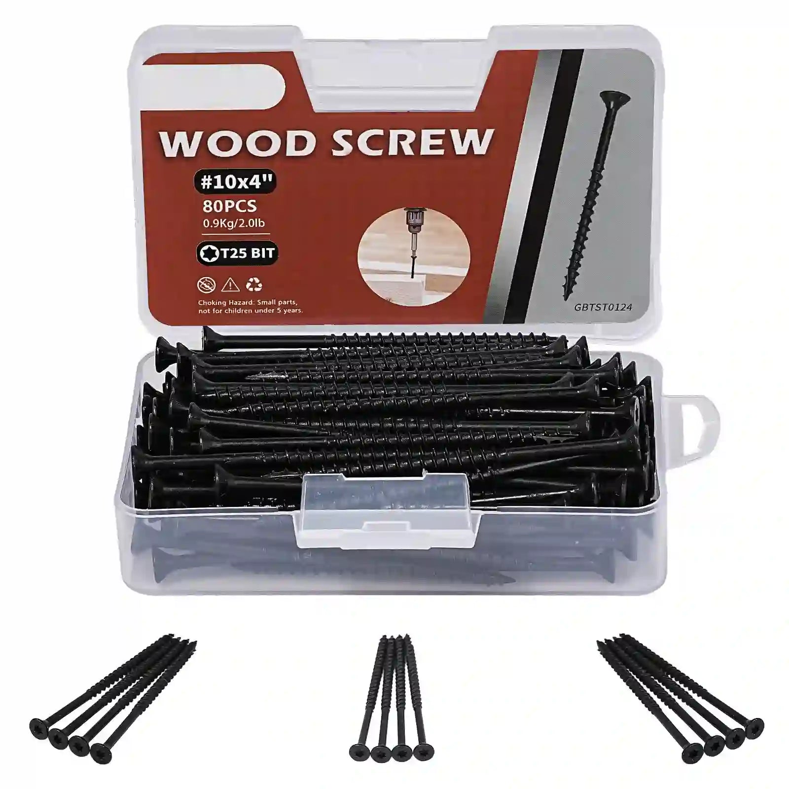 Black Exterior Deck Screws - T25 Torx Drive (Includes Bit) - HomeDIYer