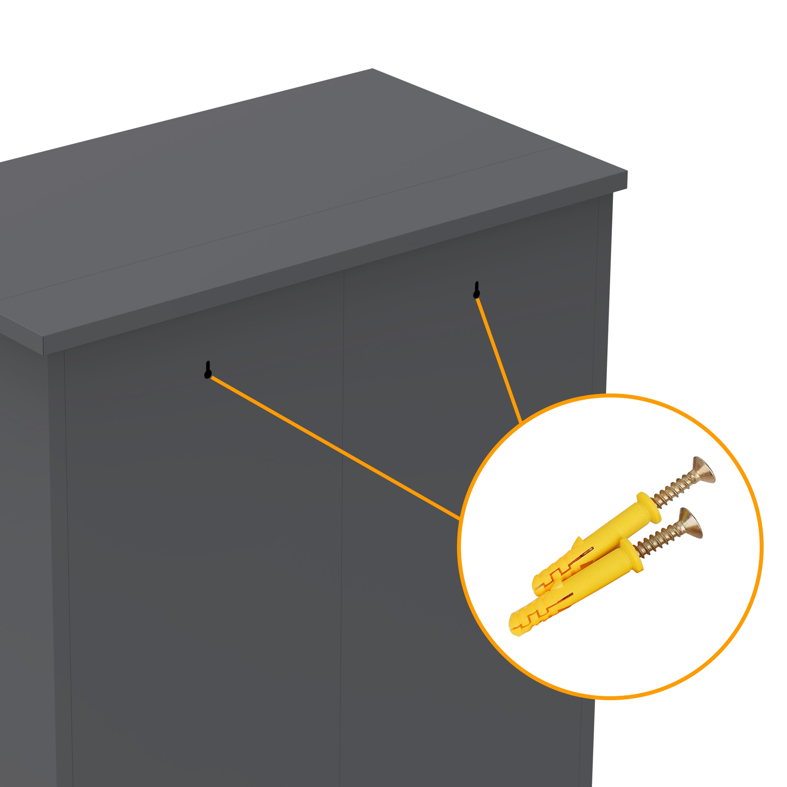 47'' Tall Metal Tool Storage Cabinet, with Ample Storage Space for Garage,Warehouse,Garden,Office, Living Room,Bathroom,Utility Room ( Slate )