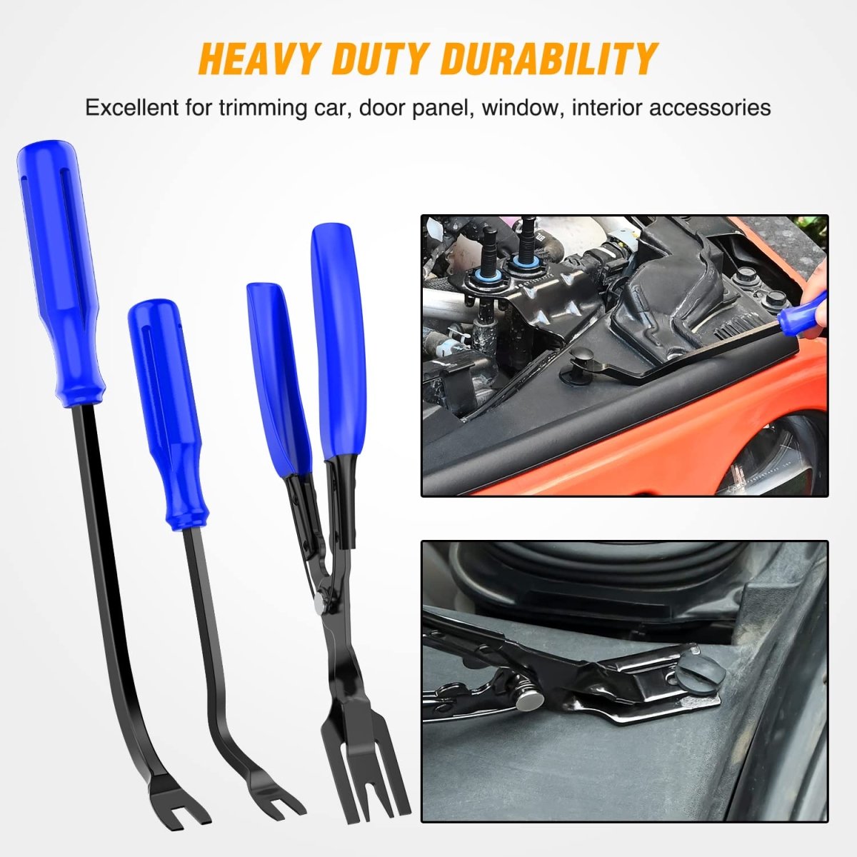 238 Pcs Trim Removal Tool Kit, Car Pry Tool Kit Door Panel/Radio/Stereo/Terminal Removal Tool Set, Auto Clip Pliers Fastener Remover Panel Removal Tool Kit, Pry Tool Set with Storage Bag - HomeDIYer