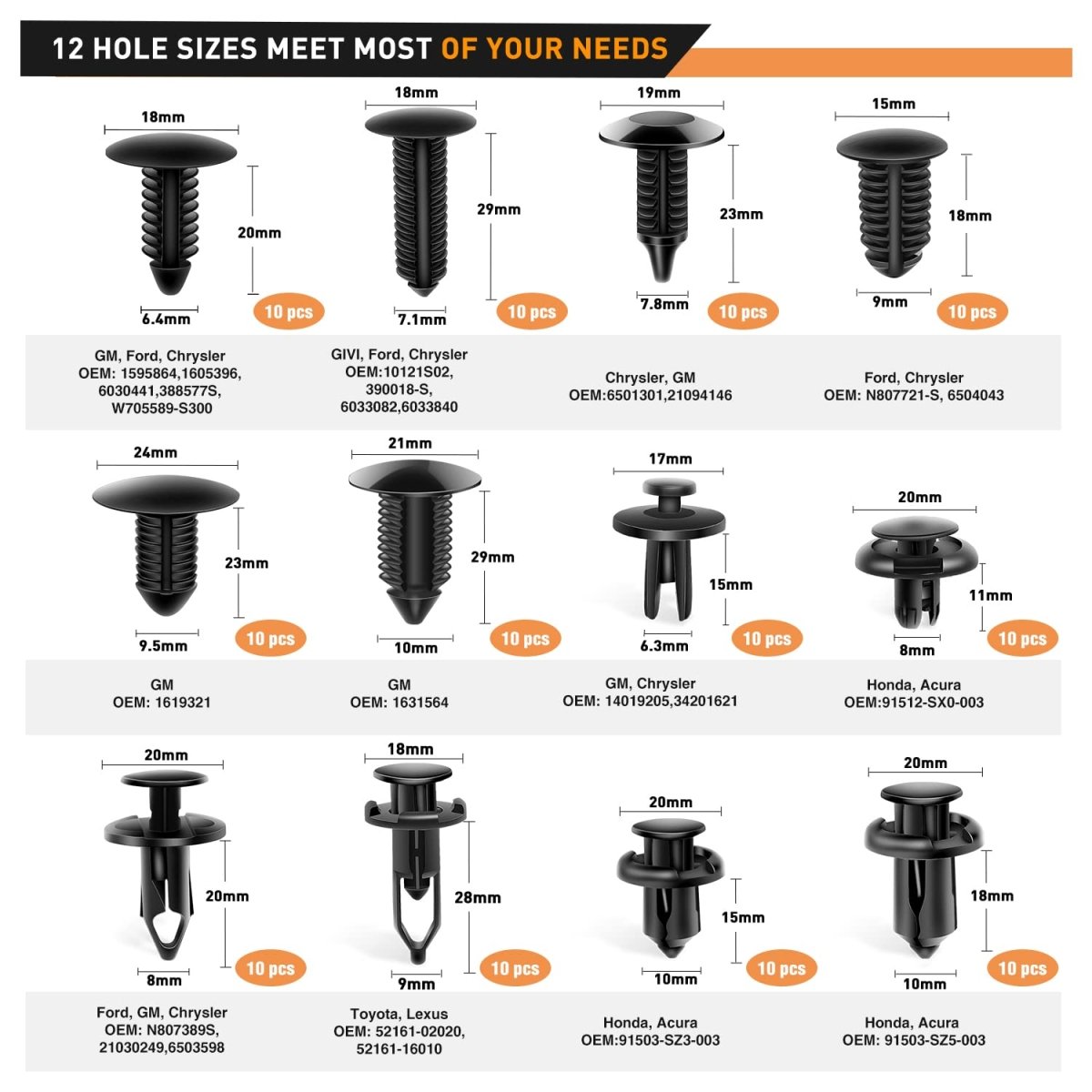 238 Pcs Trim Removal Tool Kit, Car Pry Tool Kit Door Panel/Radio/Stereo/Terminal Removal Tool Set, Auto Clip Pliers Fastener Remover Panel Removal Tool Kit, Pry Tool Set with Storage Bag - HomeDIYer