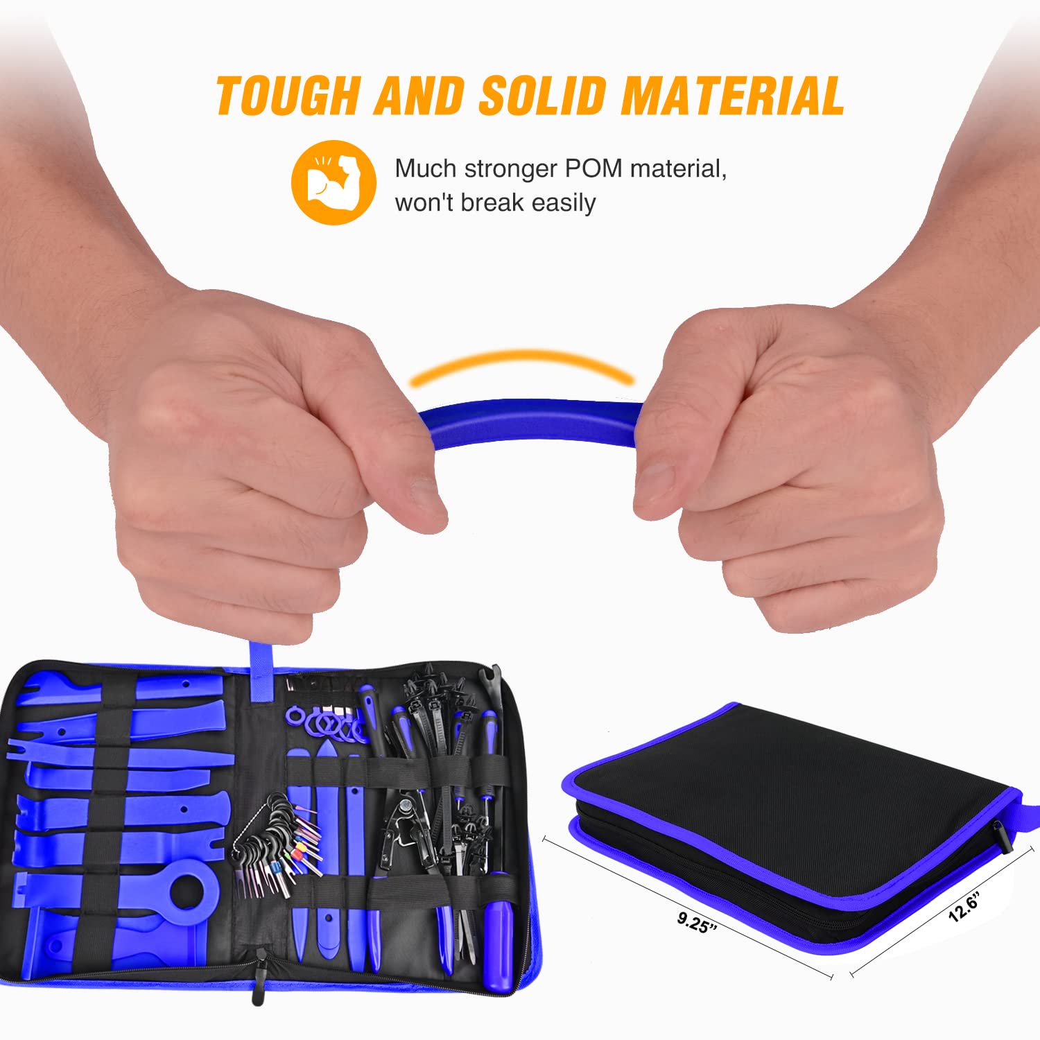 238 Pcs Trim Removal Tool Kit, Car Pry Tool Kit Door Panel/Radio/Stereo/Terminal Removal Tool Set, Auto Clip Pliers Fastener Remover Panel Removal Tool Kit, Pry Tool Set with Storage Bag