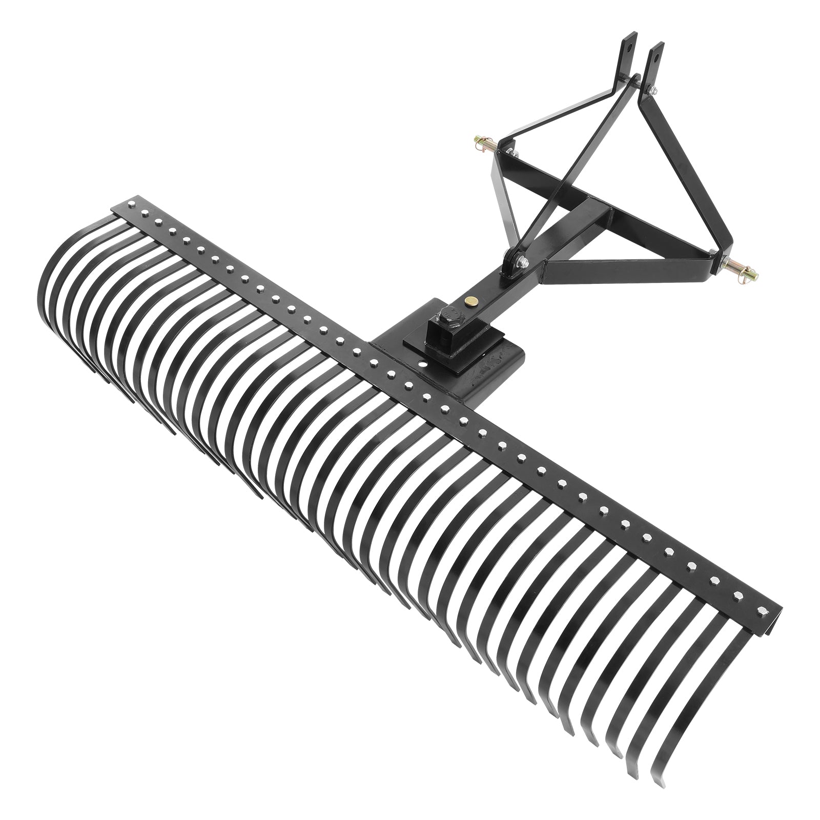 Tow Behind Dethatcher, 72-inch Tow Dethatcher with 36 Steel Tines, 3-Point Lawn Dethatcher Rake with Attachments for Tractor, Landscape Rake for Garden, Farm, Grass