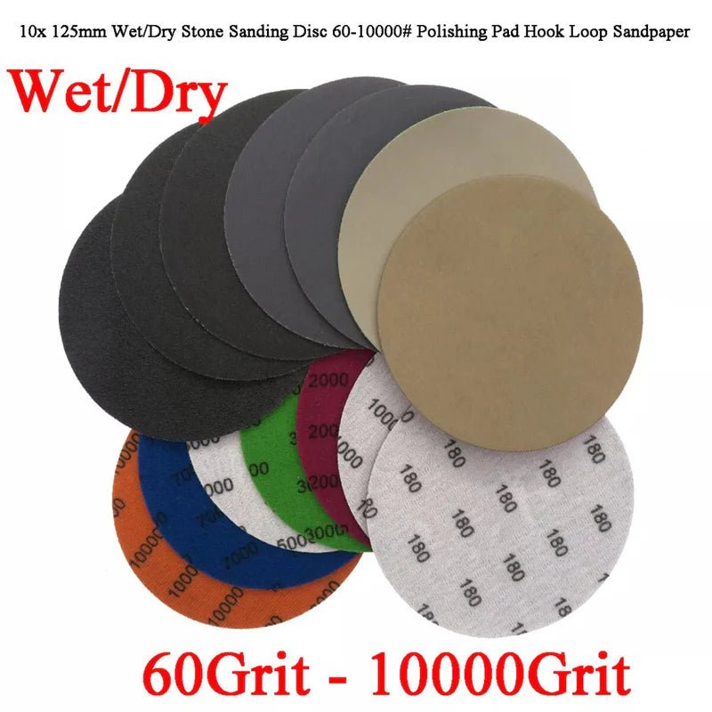 125mm 5" Wet and Dry Sanding Discs Pads Sandpaper Orbital Hook and Loop Grit - HomeDIYer