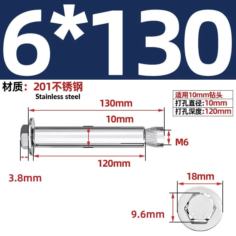 Stainless Steel Masonry Concrete Expansion Anchor Bolt — M6 M8 M10 M12 M16 | 304 & 201 SS
