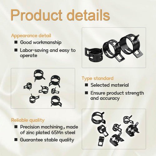 Self Clamping Spring Hose Clips Carbon Steel Clamps Sealing Radiator Heater OEM - HomeDIYer