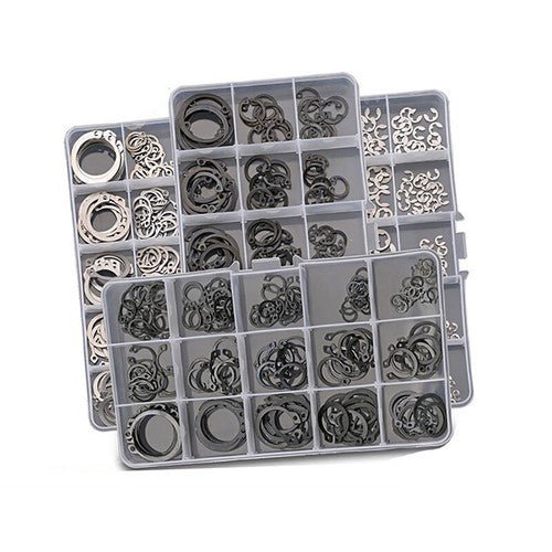 E Clips C Circlip Retaining Ring Stainless Steel Carbon Steel Kit 1.5mm - 48mm Kit - HomeDIYer
