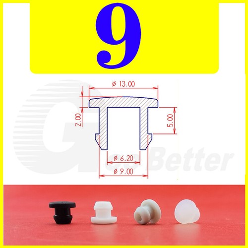 Snap-On Hole Plug Silicone Rubber Blanking Seal Bung Pipe Tube (2.5-60mm) Black