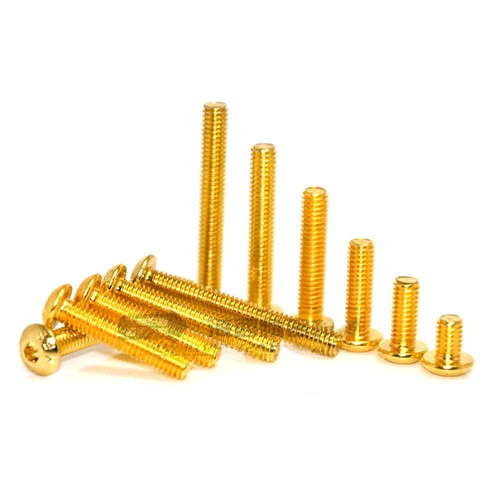 Titanium Gold Pan Head Hex Socket Machine Screws M2 M2.5 M3 M4 M5 — Gold Allen Drive Bolts 4mm to 35mm