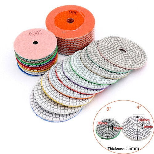 Diamond Polishing Pad 3" / 4" Buffing Pads Grinding Disc Granite Stone Marble