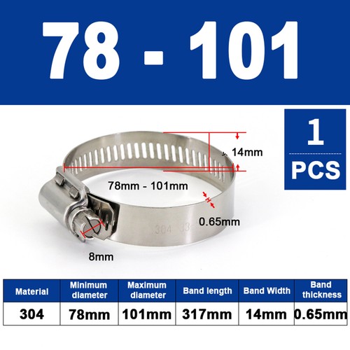 304 Hose Clamps Jubilee Clips Worm drive Mikalors Kale Stainless Steel Pipe Clip