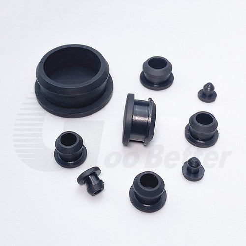Snap-On Hole Plug Silicone Rubber Blanking Seal Bung Pipe Tube (2.5-60mm) Black