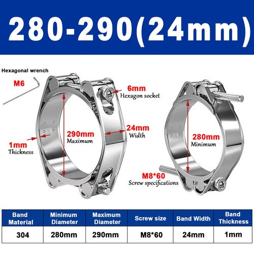 Genuine Jubilee Super Clamps Clips Heavy Duty Mild Steel Hose Clamps 304 steel