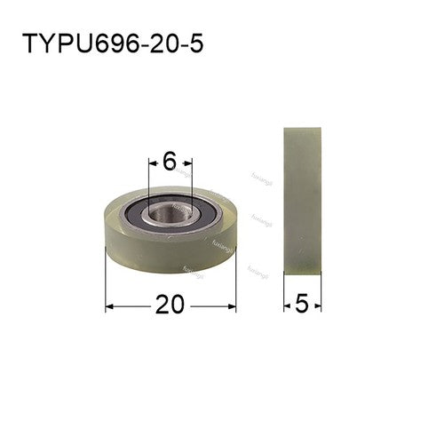 Polyurethane Molded Ball Bearing Pu Rubber Coated Bearings Pulley Guide Wheel