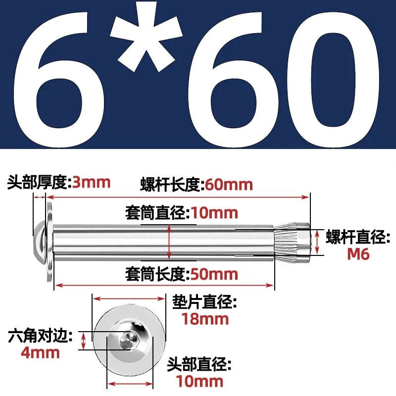 Stainless Steel Expansion Bolts Rawl Bolts for Concrete & Masonry — M6 M8 M10 M12