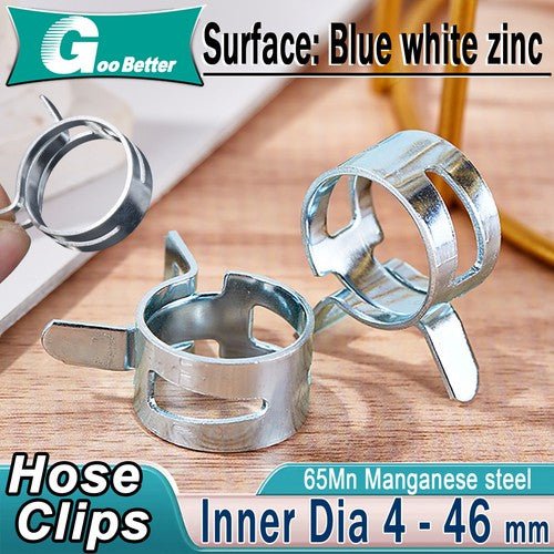 Spring Clips Fuel Hose Clamps Air Gas Water Pipe Self Clamping Surface zinc coat - HomeDIYer