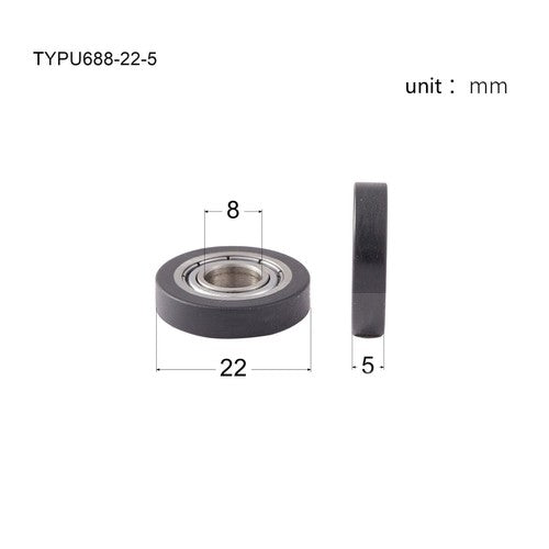 Polyurethane Molded Ball Bearing Pu Rubber Coated Bearings Pulley Guide Wheel