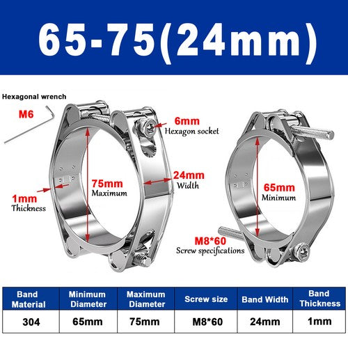 Genuine Jubilee Super Clamps Clips Heavy Duty Mild Steel Hose Clamps 304 steel