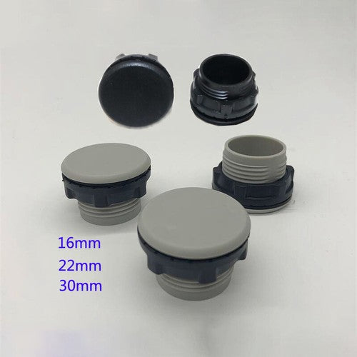 Hole Plugs 16/22/30mm Plastic Inserts Button Panel Blind Stoper Male Black/Grey