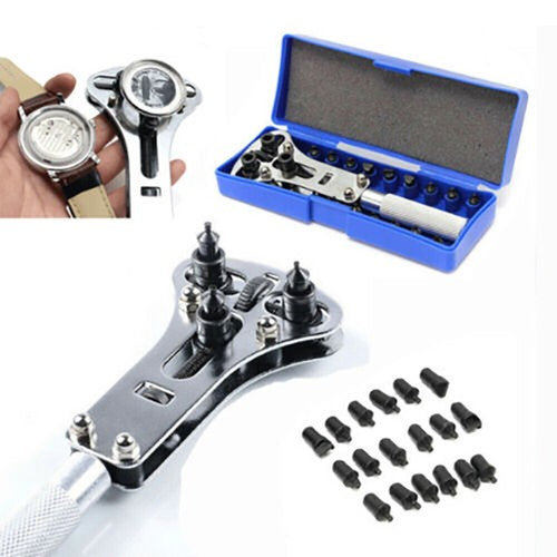 Watch Back Case Opener Screw Wrench Cover Remover Battery Change Repair Tool Kit