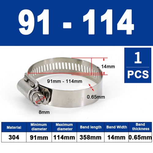 304 Hose Clamps Jubilee Clips Worm drive Mikalors Kale Stainless Steel Pipe Clip