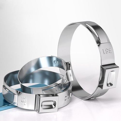 Single-Ear O-Clip with 304 Stainless Steel Air and Water Hose Clamp - Top View | HomeDIYer