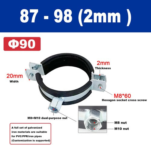 Split Ring Pipe Hanger, Adjustable Wall Mount Ceiling Mount Pipe Bracket Support