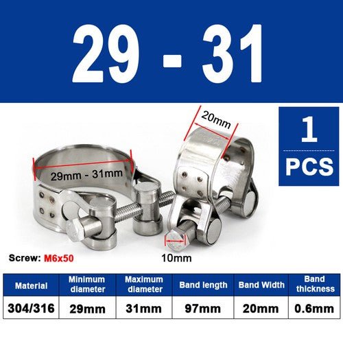 Jubilee Super Clamps Heavy Duty Exhaust Supra T Bolt Stainless Marine Steel Clip - HomeDIYer