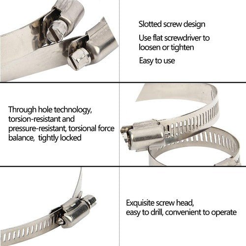 304 Hose Clamps Jubilee Clips Worm drive Mikalors Kale Stainless Steel Pipe Clip - HomeDIYer
