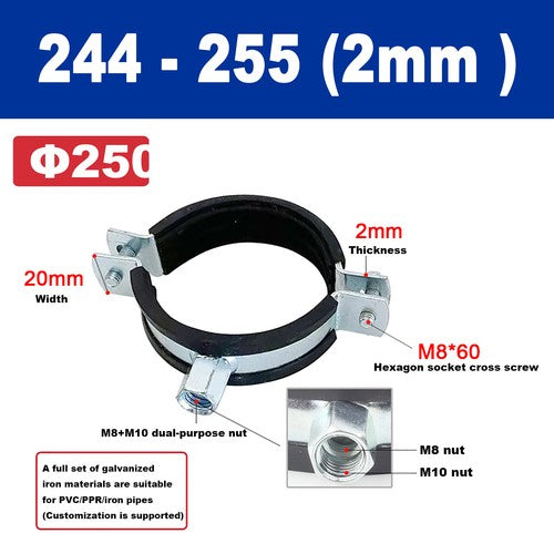 Split Ring Pipe Hanger, Adjustable Wall Mount Ceiling Mount Pipe Bracket Support