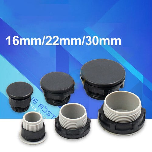 Hole Plugs 16/22/30mm Plastic Inserts Button Panel Blind Stoper Male Black/Grey