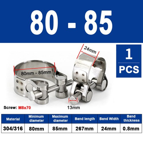 Jubilee Super Clamps Heavy Duty Exhaust Supra T Bolt Stainless Marine Steel Clip