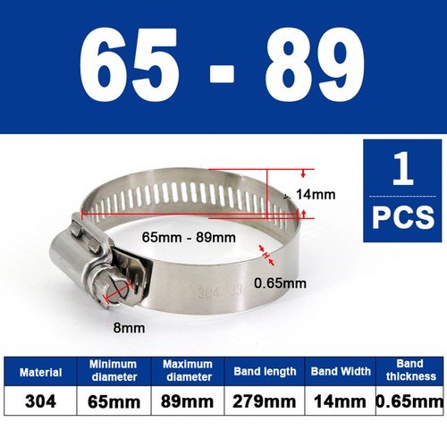 304 Hose Clamps Jubilee Clips Worm drive Mikalors Kale Stainless Steel Pipe Clip - HomeDIYer